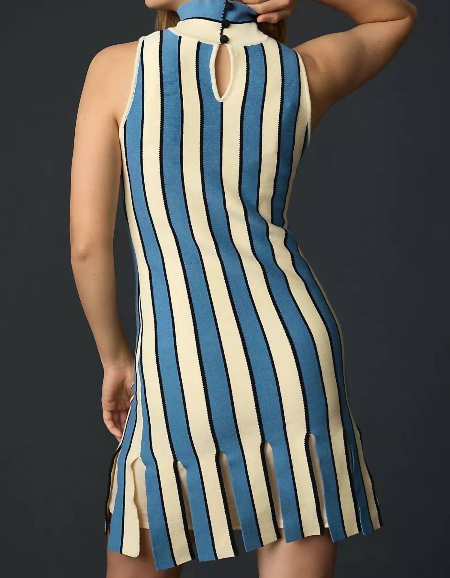 Eva Franco - Mock Neck Sleeveless Mini Dress