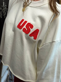 By Together - Usa Patch Cropped Pullover Top