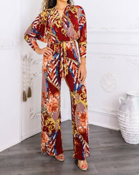 Surelymine - Boho Chic Wide Leg Jumpsuit