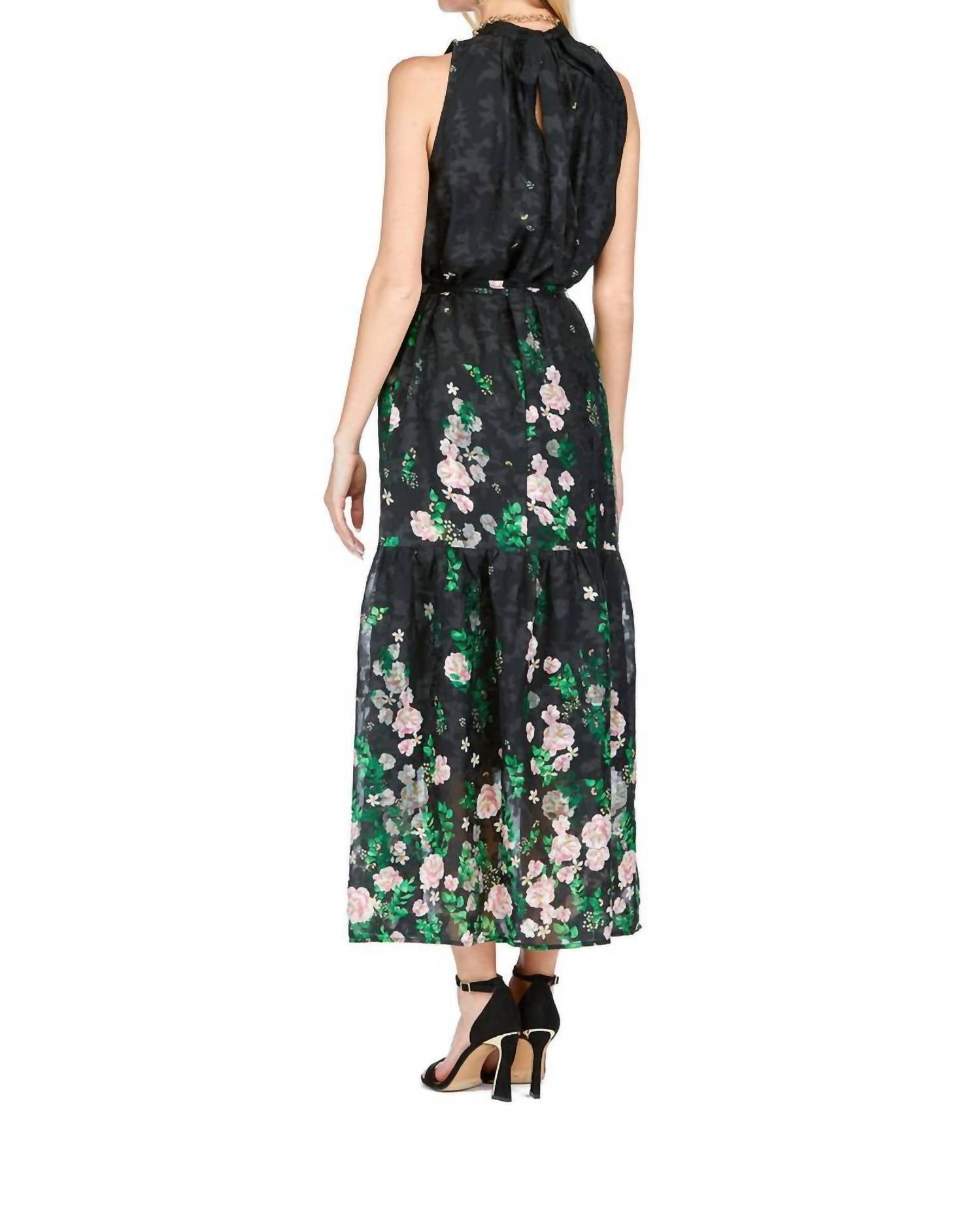 Jade - Pleated Neck Maxi Dress