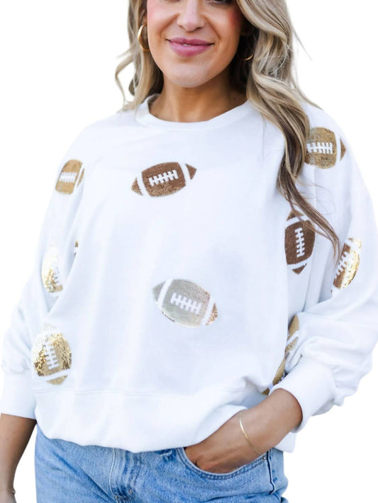 Mary Square - Football Fanatic Embellished Sweatshirt