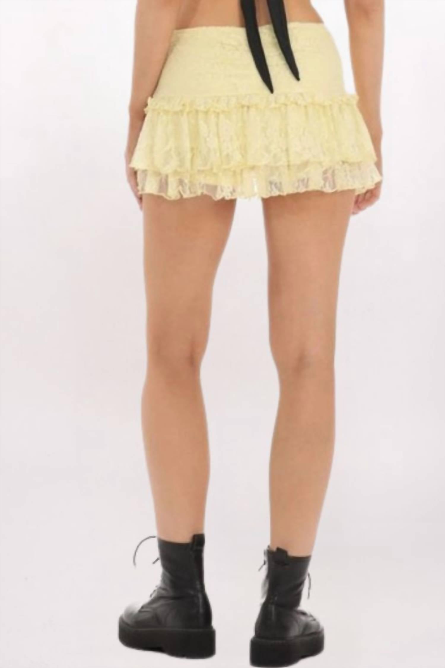 Lucy In The Sky - Lace Ruffle Mini Skort