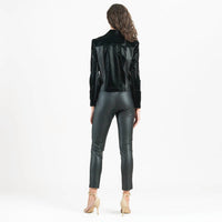 Clara Sunwoo - Vinyl Liquid Leather Panel Zip Cuff Pocket Jacket