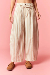 Peach Love - Rhodes Stripe Barrel Pants