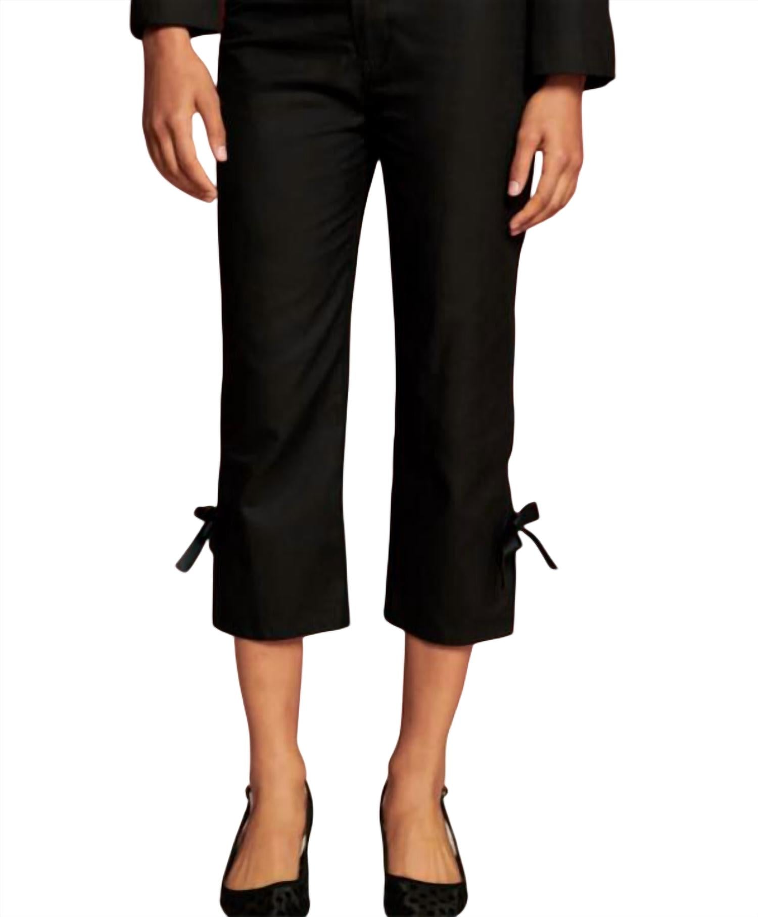 SISTER JANE Turtle Dove High Rise Capri Trousers in black - women's pants