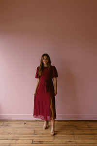 TCEC Brandi Midi Dress in burgundy - women's dress