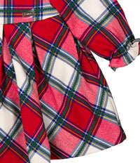 Mayoral Kid's Long Sleeve Plaid Dress in red - kids' dress - alternate view