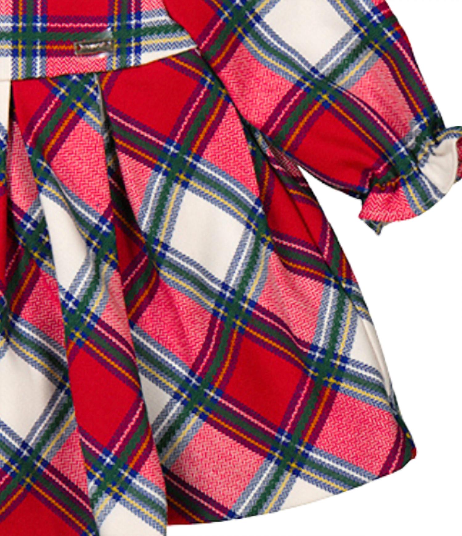 Mayoral Kid's Long Sleeve Plaid Dress in red - kids' dress - alternate view