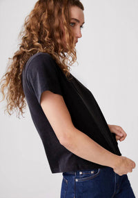 STATESIDE Cloud Jersey Short Sleeve Crew Tee in black - women's t-shirt - alternate view