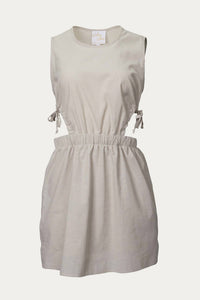 CUTOUT COTTON-TWILL MINI DRESS