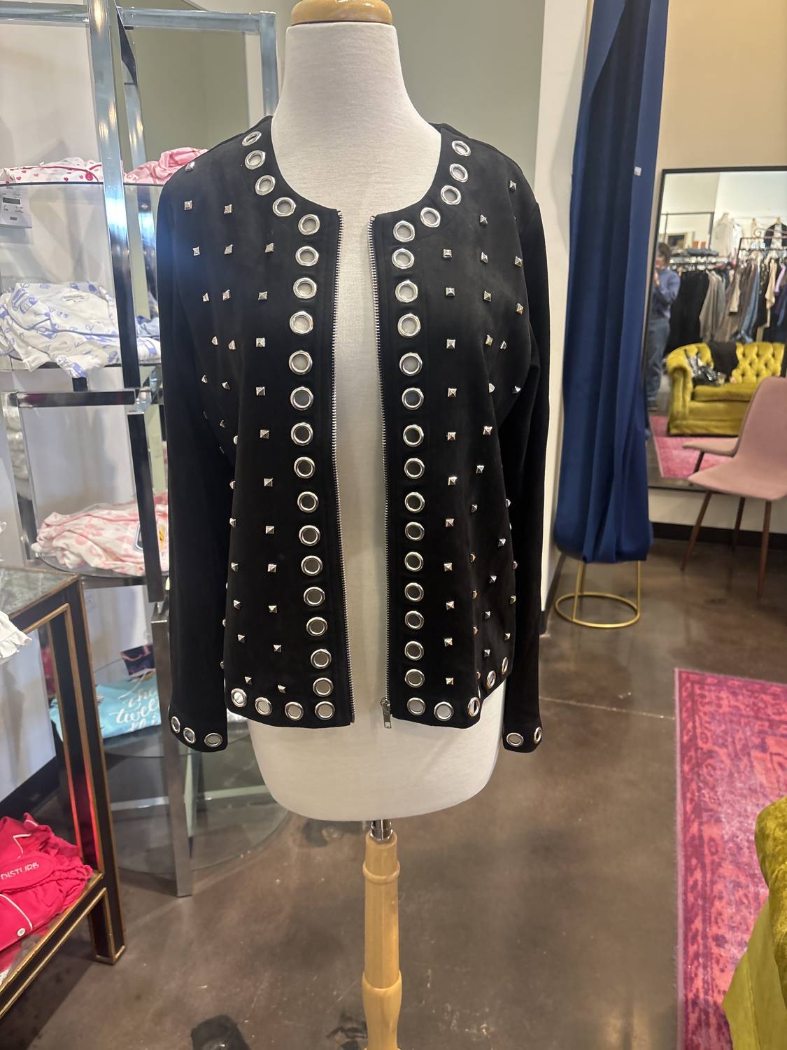 Ethyl - faux suede glimmer jacket