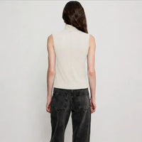 Enza Costa - Cashmere Jersey Sleeveless Turtleneck Top