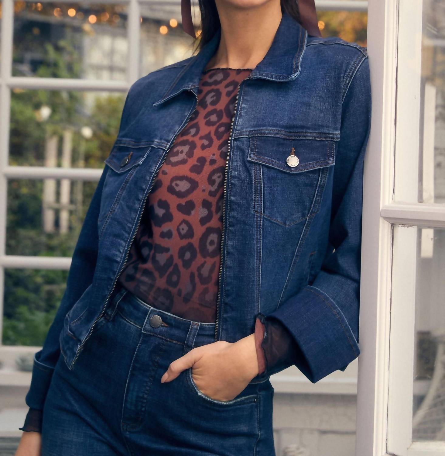Fdj - Denim Zip Front Jacket