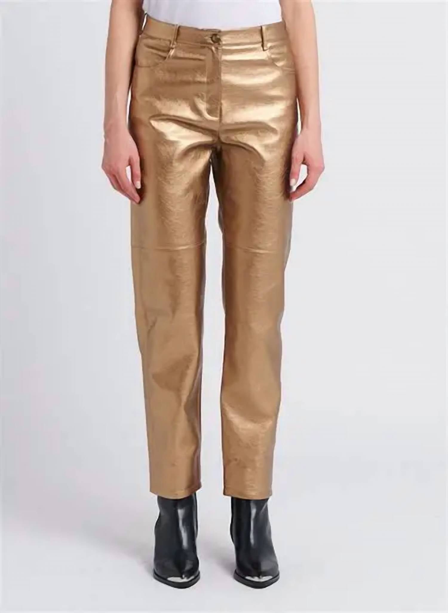 The Label Edition Women's Marlon Pants in dark gold - women's pants