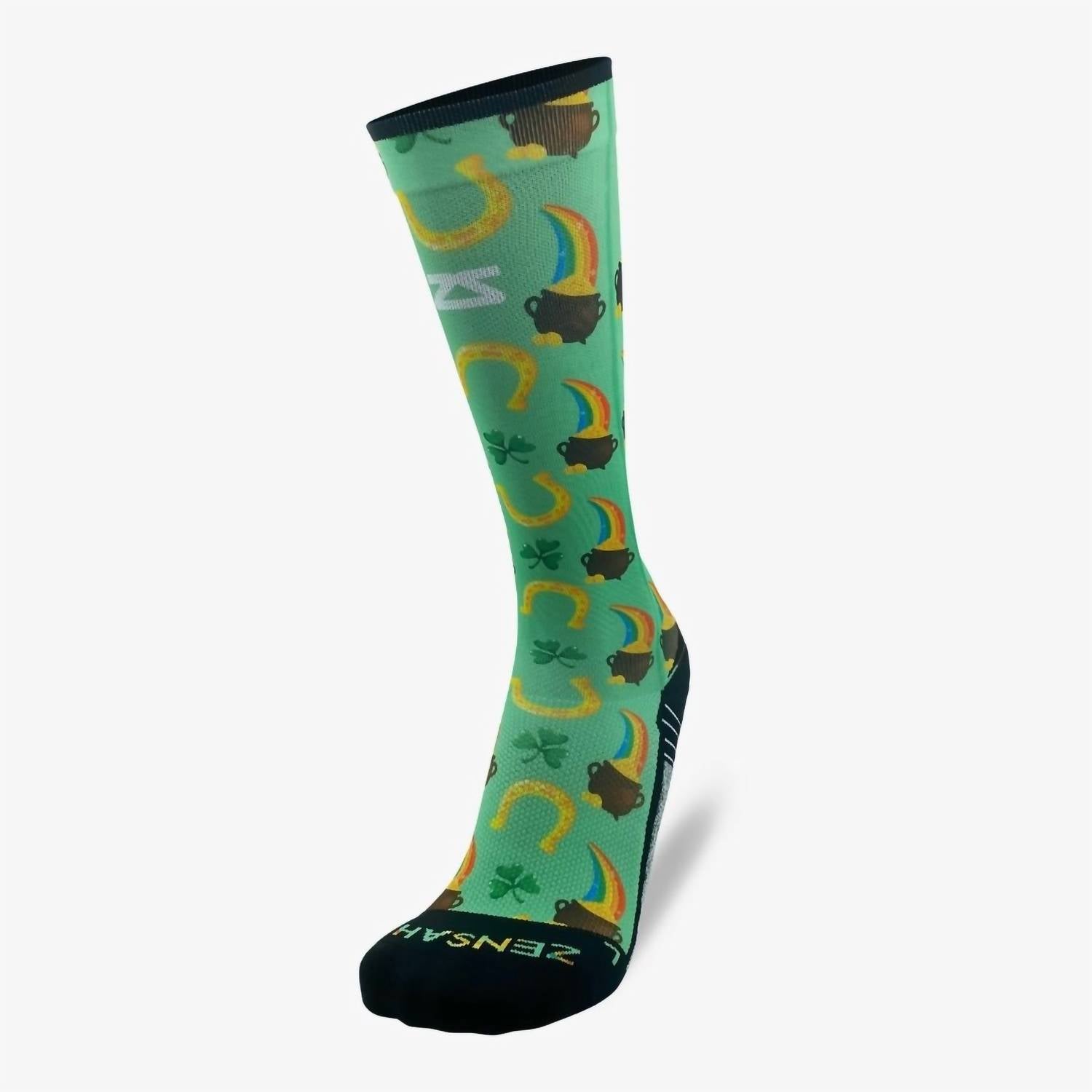 Zensah Unisex - Knee High Printed Socks in lucky st patricks day green - men's item - detail view