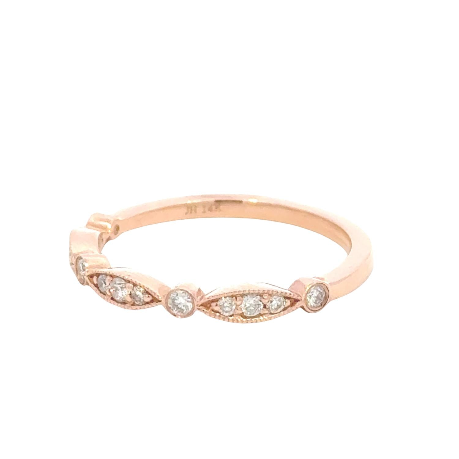 Aamiaa - 0.19 Carat Natural Diamond - 1.80 Grams 14k Ring - Size 6.5