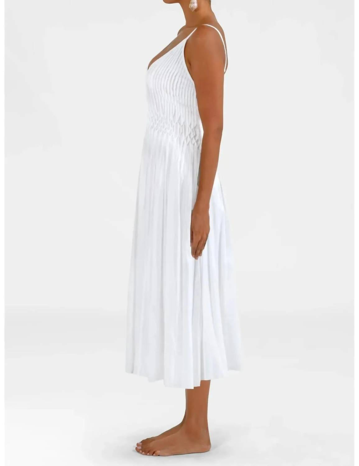 GRETCHEN SCOTT Sleeveless Venus Midi Dress in white - women's dress - detail view