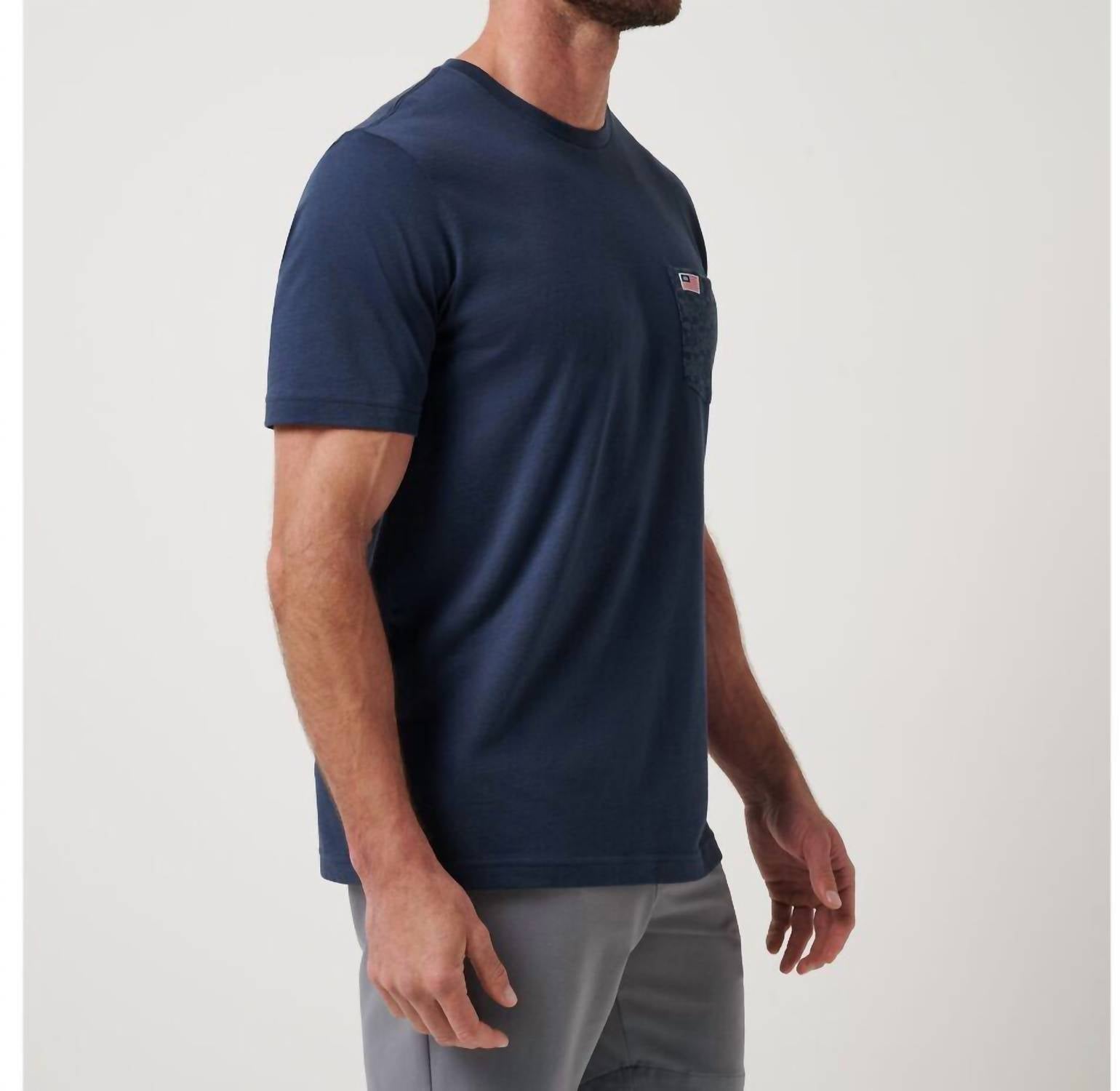 TravisMathew Good Ol Days Short Sleeve Tee in total eclipse - men's t-shirt - alternate view