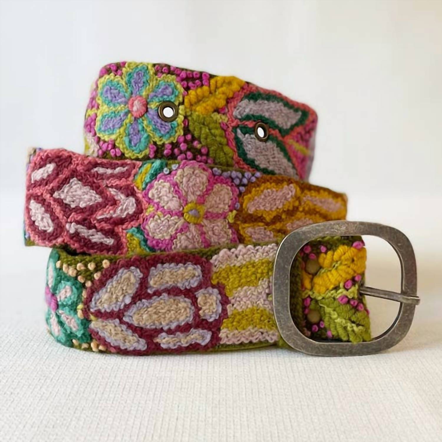 Jenny Krauss - Women's Folklorica Floral Embroidered Wool Belt