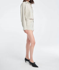 Favorite Daughter - Vegan Suede Crop Ex-boyfriend Shirt