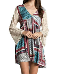 Kori - Hanky Border Print Lace Dress