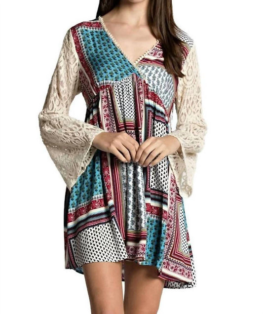 Kori - Hanky Border Print Lace Dress