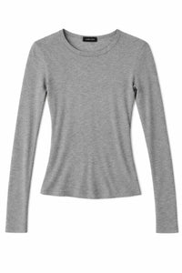 ANINE BING Sylvie Long Sleeve Tee in grey - women's long sleeve top - view 4