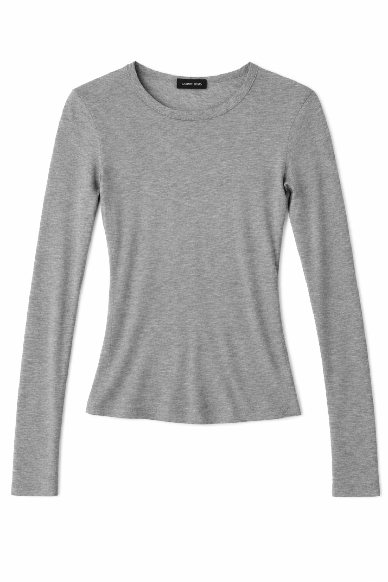 ANINE BING Sylvie Long Sleeve Tee in grey - women's long sleeve top - view 4
