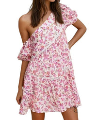 Ultramarine - Courtney One-Shoulder Cotton Mini Dress