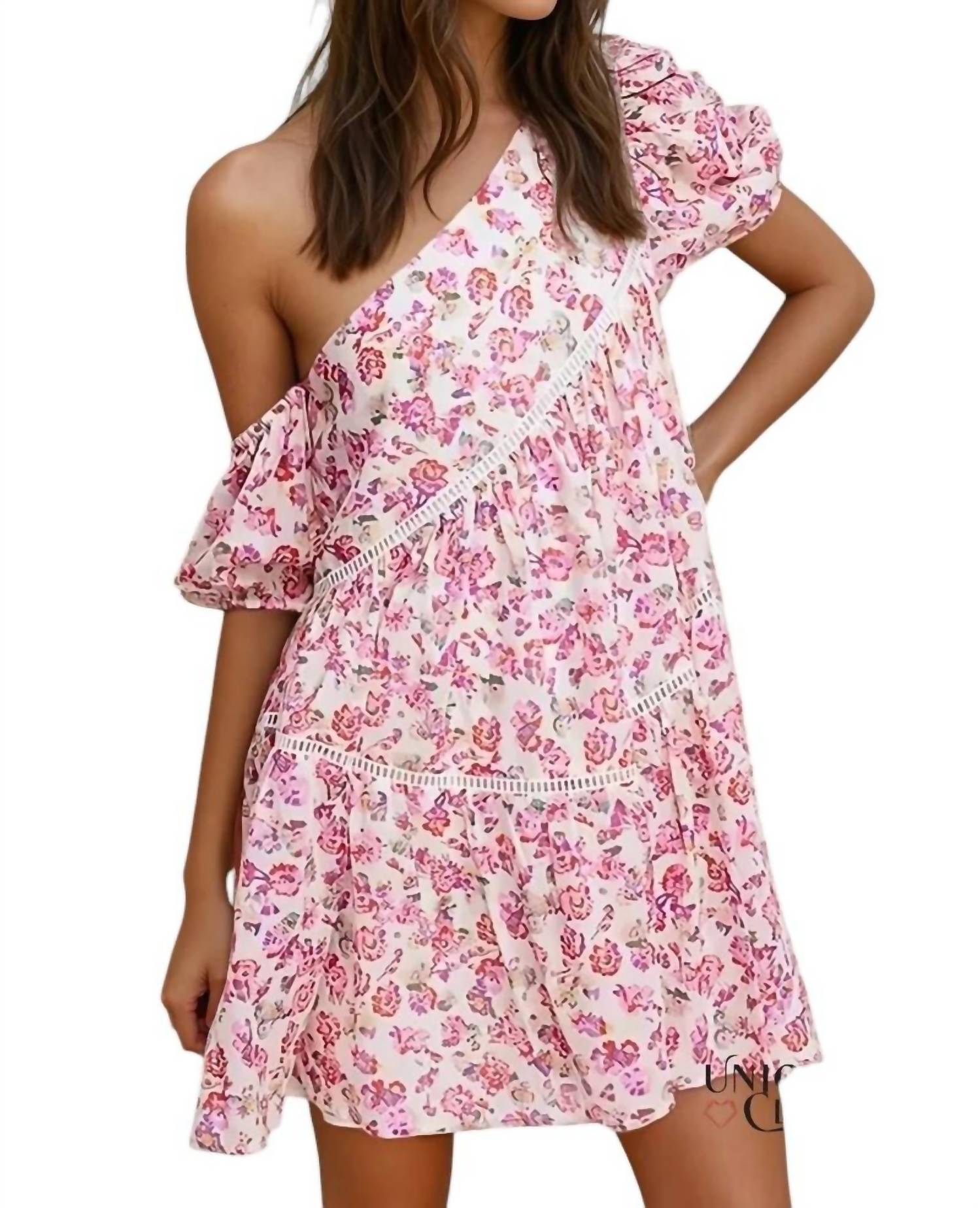 Ultramarine - Courtney One-Shoulder Cotton Mini Dress