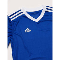 adidas Boy's Tabela 18 Long Sleeve Jersey in bold blue - kids' long sleeve top - detail view