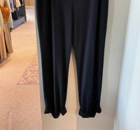Estelle and Finn Women's Textured Ruffle Hem Pants in black - women's pants