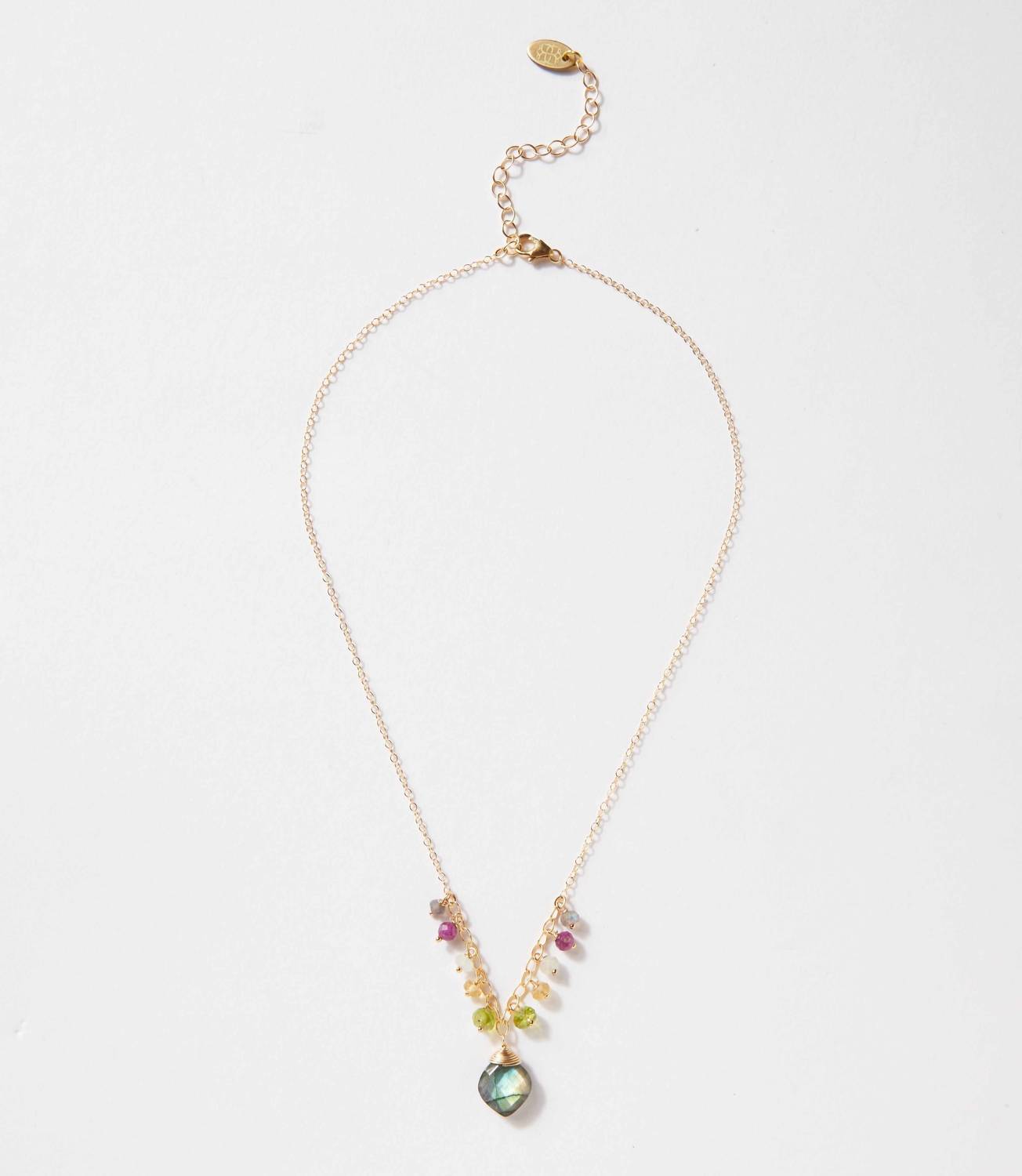 Anne Vaughan Women's Beaded Gemstone Pendant Necklace in multi - women's jewelry - alternate view