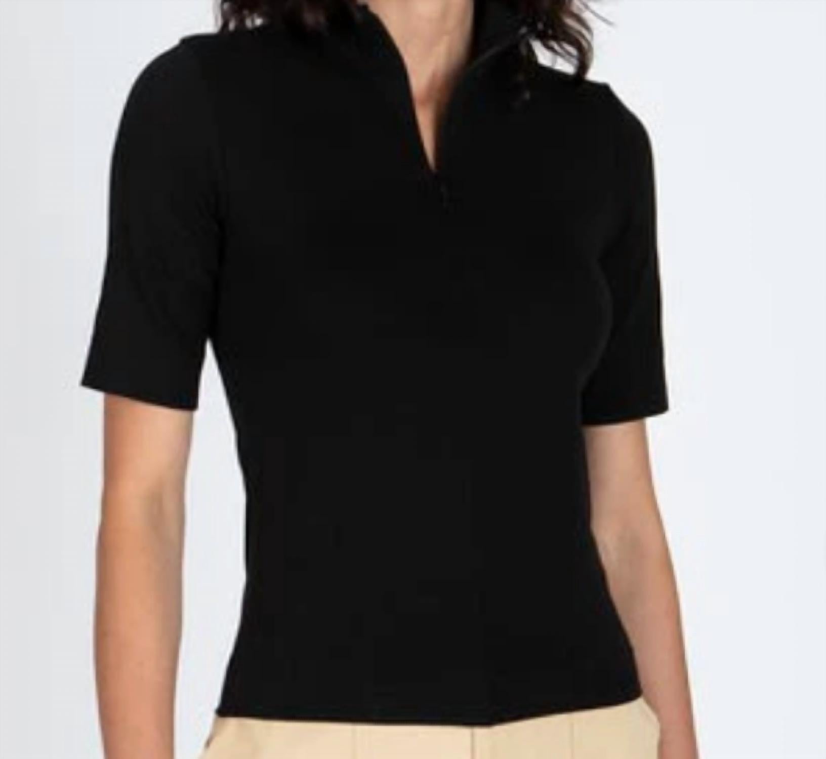Atm - Women's Pima Cotton Zip Front Top