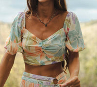 Z&L Europe Glowing Bloom Top in multi - women's shirt