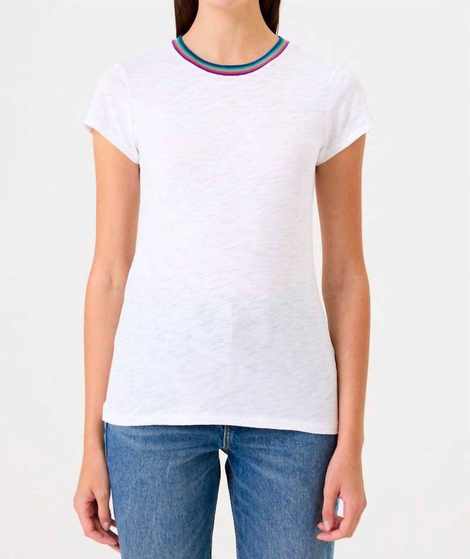 Goldie - Summer Rainbow Ringer Tee