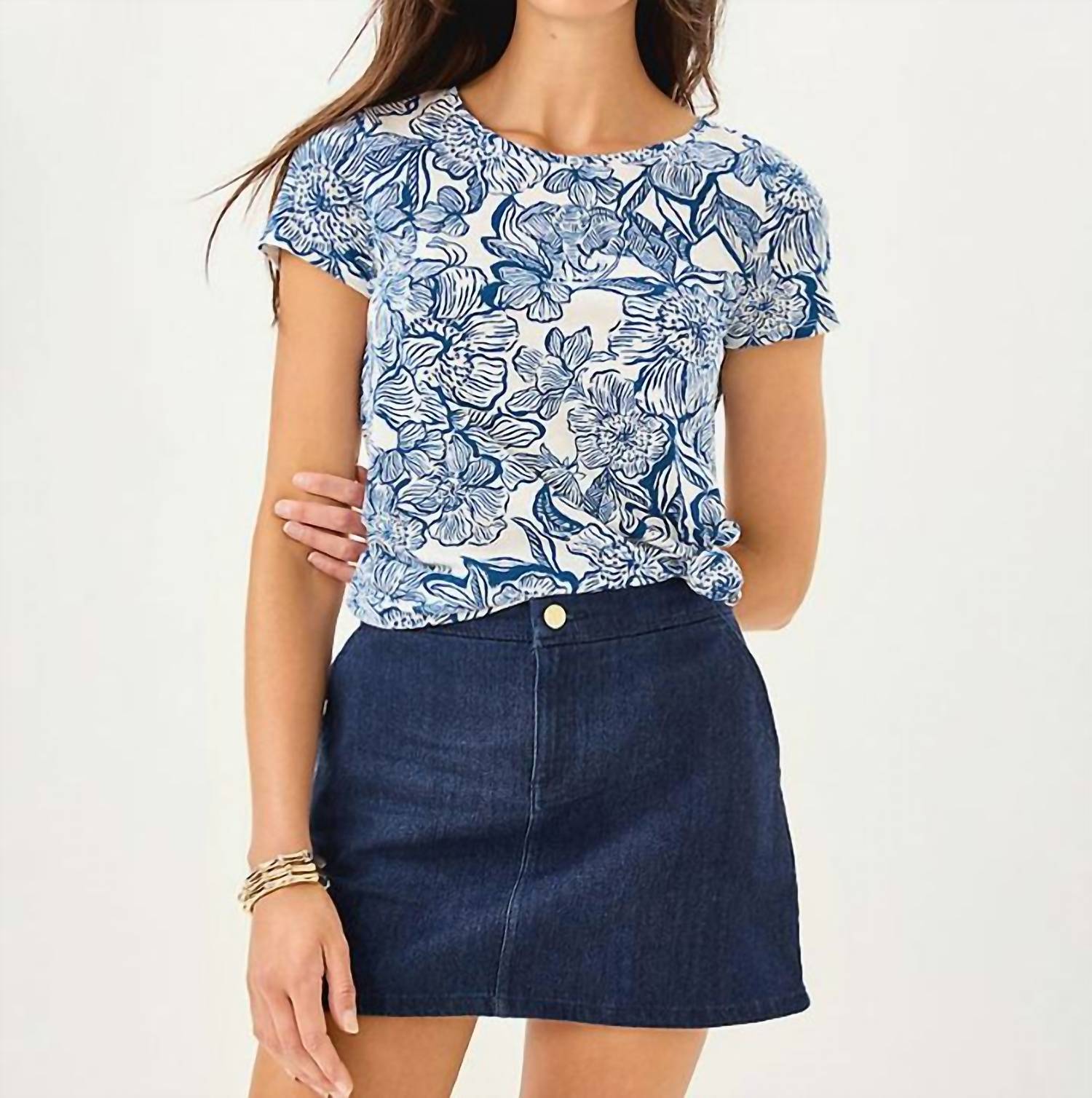 Lilly Pulitzer Colette Stretch Denim Skirt in dark wash - women's skirt - view 4