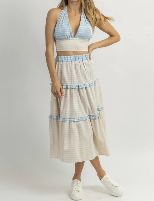 DUNES GINGHAM MIDI SKIRT SET