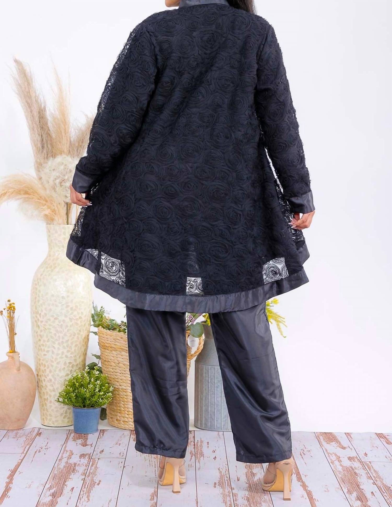 Karen T Design - Button Down Tunic And Straight Leg Pant Set