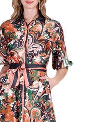 Jade - Autumn Scroll Maxi Dress