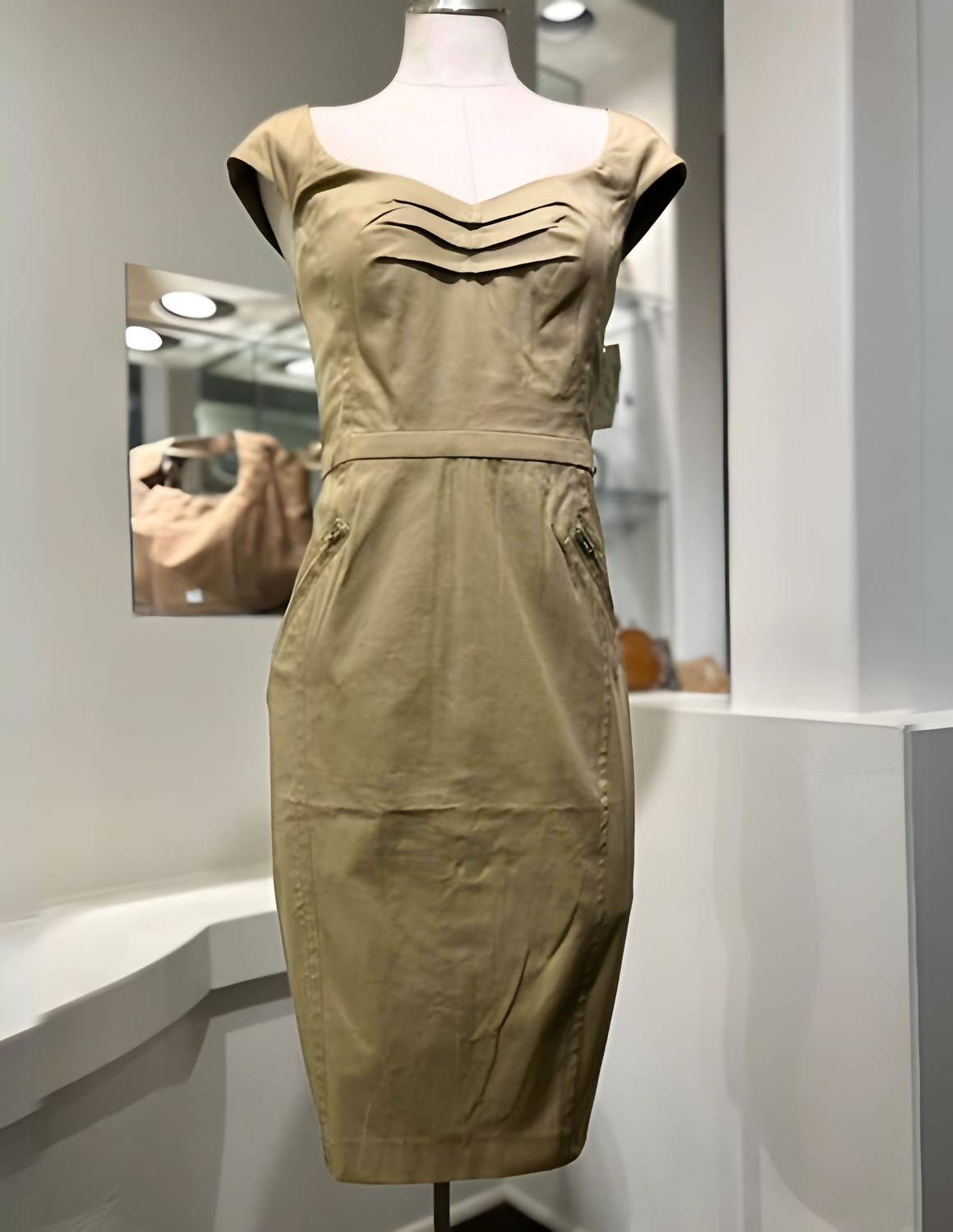 ZIPBACK CAP SLEEVE DRESS