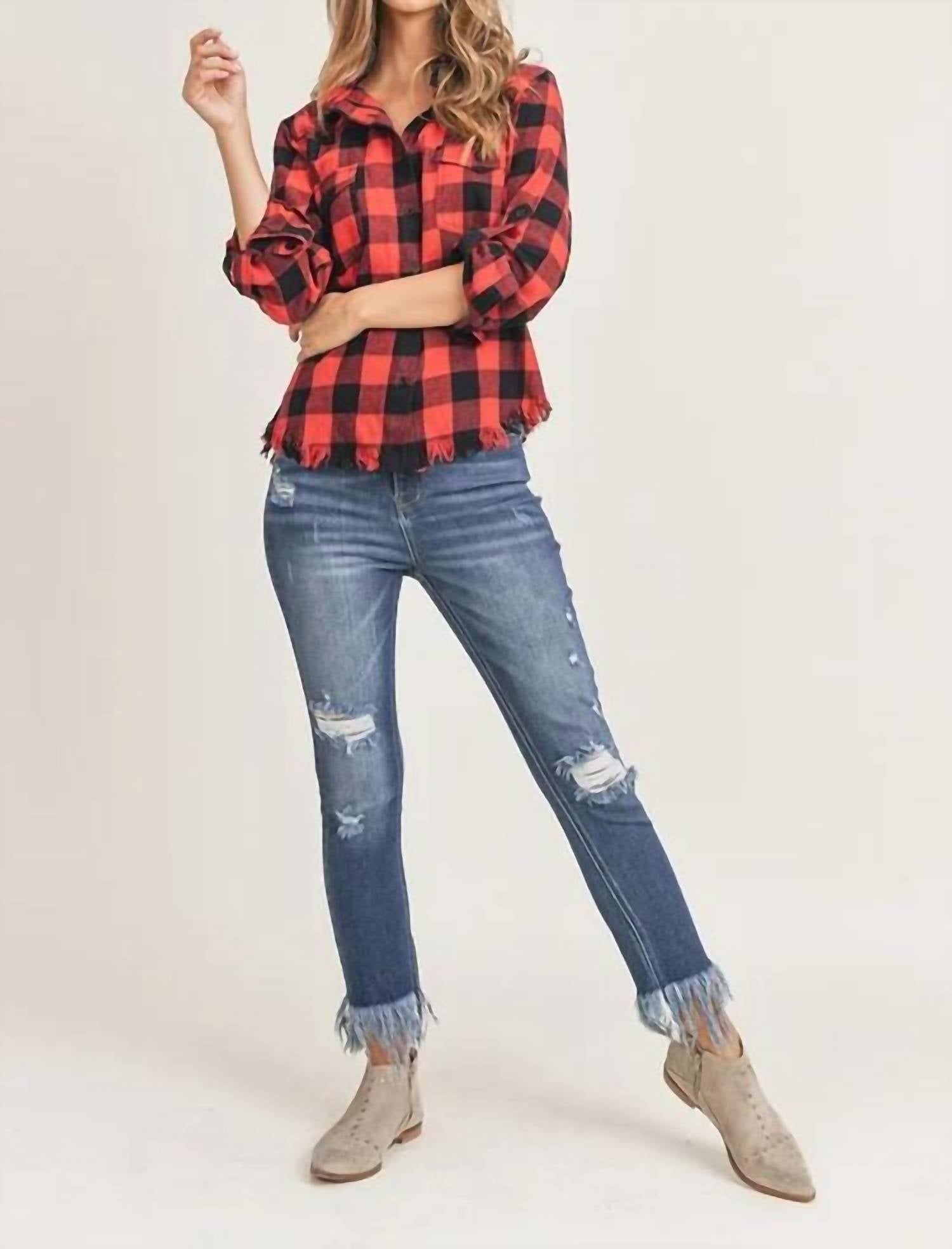 Risen - Just Checkin' Flannel Button-Down