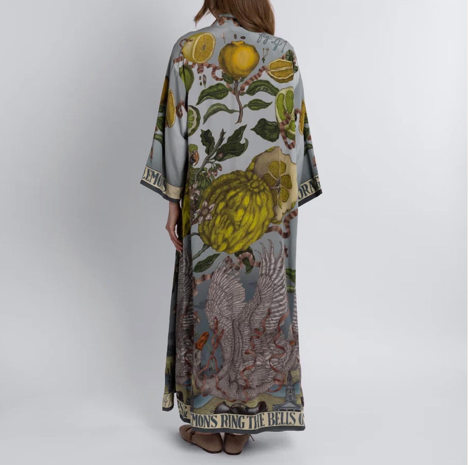 Sabina Savage - Oranges And Lemons Silk Robe