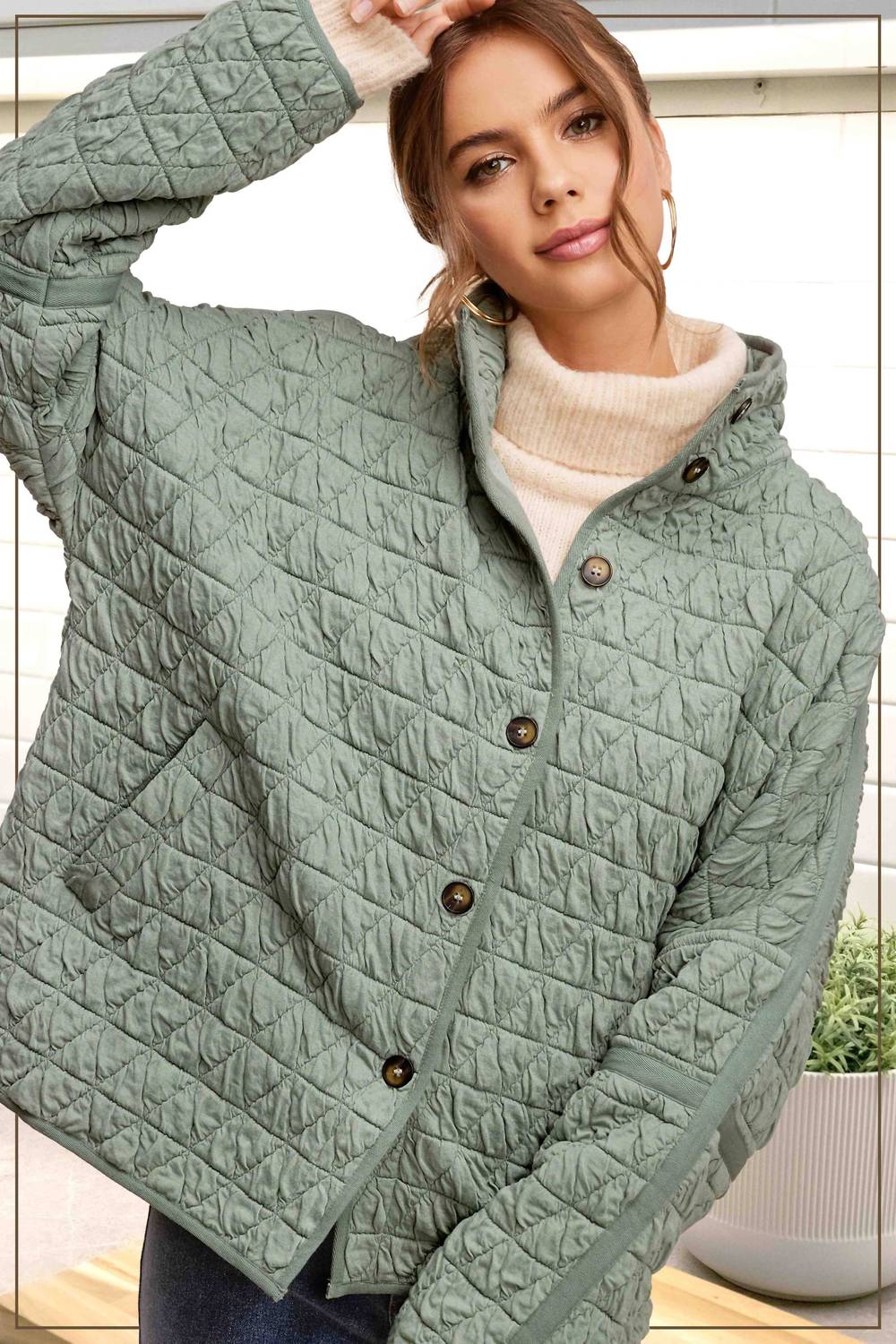 La Miel - Quilted Button Down Jacket