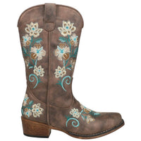 ROPER Girls Juliet Floral Faux Western Boot in brown multi - kids' boots