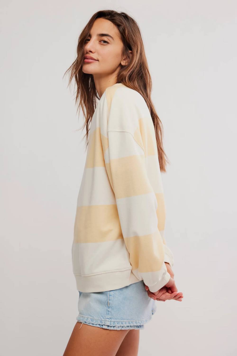 Free People - Classic Stripe Crew Wide Sweater