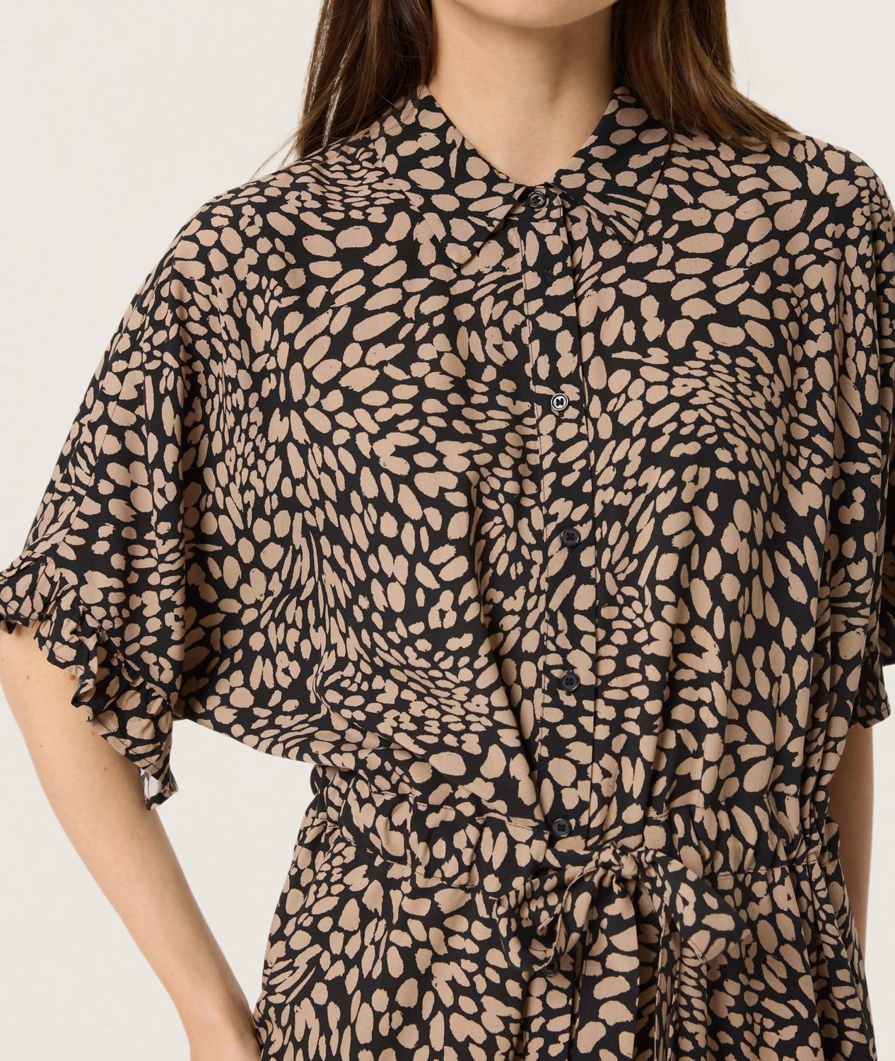 Soaked In Luxury - Naya Short Sleeve Midi Shirt Dress