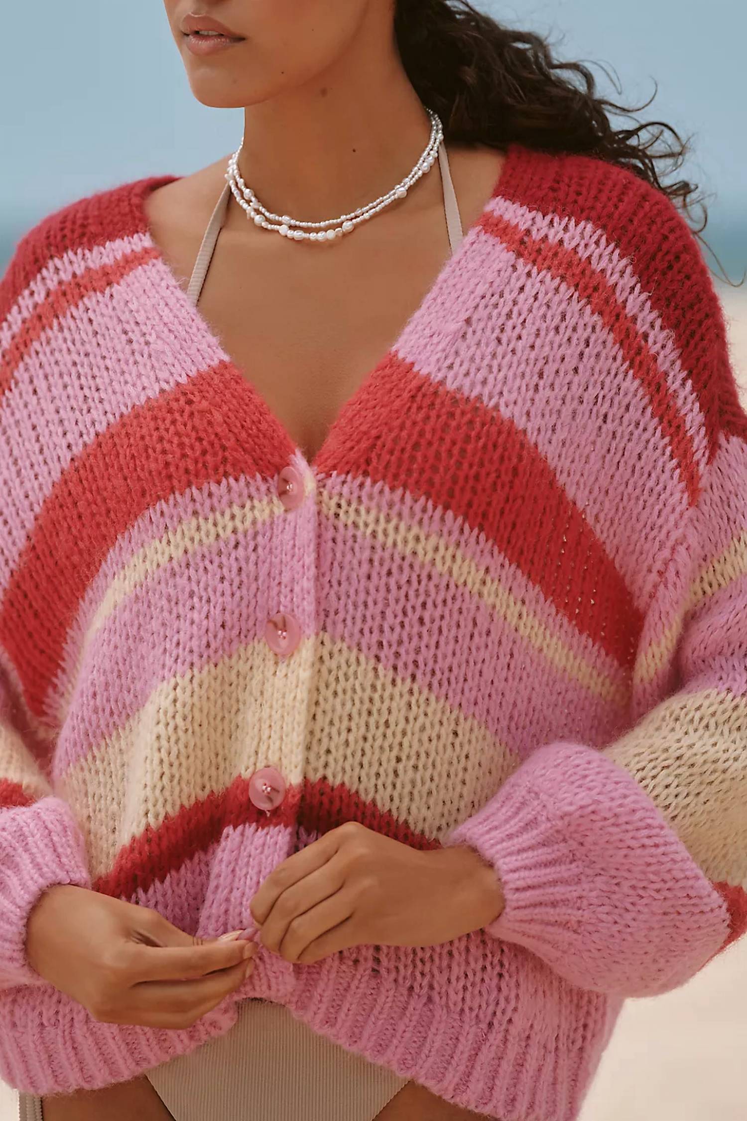 L*SPACE Lido Knit Cardigan in catch some rays - women's cardigan - alternate view