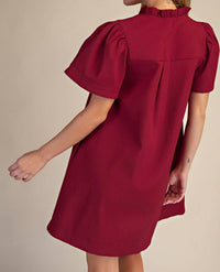 Style Usa - Ruffle V-neck Mini Dress