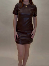 Mod Ref - Edgy Faux Leather Mini Dress